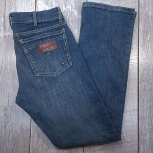 Wrangler Retro Jeans Mens 30x32 Blue Slim Bootcut Stretch Denim 10WLT77LY